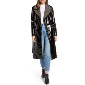 Something Navy - Glossy Trench Coat - NWT